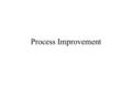 Process Improvement. It is not necessary to change. Survival is not mandatory. »W. Edwards Deming Both change and stability are fundamental to process.
