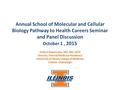 Annual School of Molecular and Cellular Biology Pathway to Health Careers Seminar and Panel Discussion October 1, 2015 Holly A Rosencranz, MD, MA, FACP.