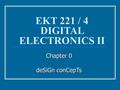 Chapter 0 deSiGn conCepTs EKT 221 / 4 DIGITAL ELECTRONICS II.