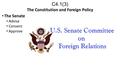 C4.1(3) The Constitution and Foreign Policy The Senate Advise Consent Approve.