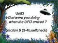 Unit3 What were you doing when the UFO arrived ？ Section B (3-4b,selfcheck)