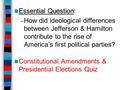 Constitutional Amendments & Presidential Elections Quiz