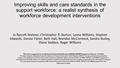 Improving skills and care standards in the support workforce: a realist synthesis of workforce development interventions Jo Rycroft-Malone, Christopher.