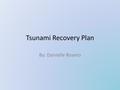 Tsunami Recovery Plan By: Danielle Rosero. Disaster Analysis: Intro The tsunami was caused by the collision of tectonic plates, which created an earthquake.
