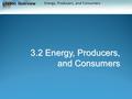 Lesson Overview Lesson Overview Energy, Producers, and Consumers 3.2 Energy, Producers, and Consumers.