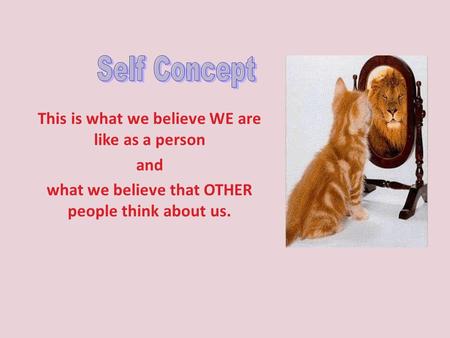 This is what we believe WE are like as a person and what we believe that OTHER people think about us.