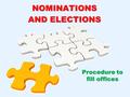 NOMINATIONS AND ELECTIONS Procedure to fill offices.