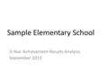 Sample Elementary School 3-Year Achievement Results Analysis September 2013.