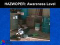 HAZWOPER: Awareness Level. Why is Hazardous Waste Dangerous? Chemical spills or releases can –Injure you or your co-workers –Contaminate drinking water.