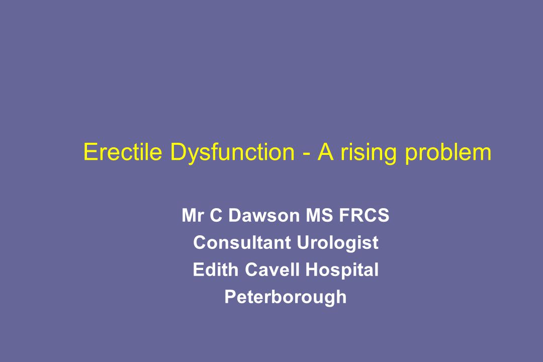 Erectile Dysfunction A rising problem