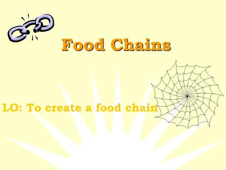 Food Chains LO: To create a food chain What is a Food Chain?  A food chain is the path by which energy passes from one living thing to another.
