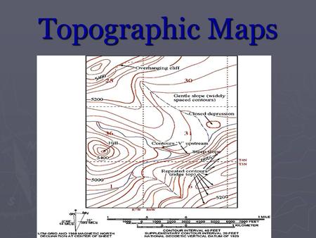 Topographic Maps. What is a Topographic Map? ► Provides information about land elevations and landforms such as mountains, hills, and depressions.