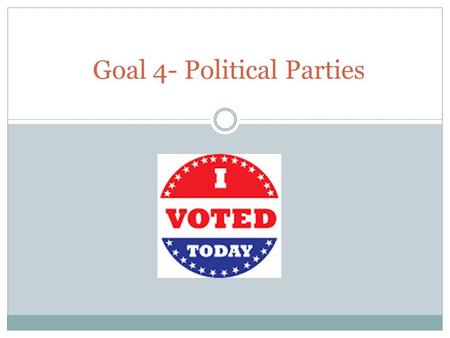Goal 4- Political Parties. Qualifying to Vote Voting is an important right of American citizenship, without it citizens cannot choose who will run their.