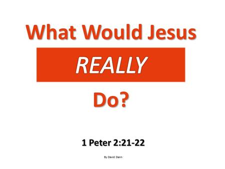 What Would Jesus Do? 1 Peter 2:21-22 By David Dann.