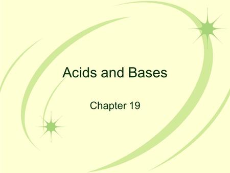 Acids and Bases Chapter 19. Naming Acids Binary Acids- two different elements in the formula, H is one of them Prefix= hydro Root= second element ends.