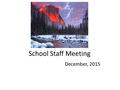FS&N School Staff Meeting December, 2015. Agenda 1.Apologies 2.Minutes of Last Meeting 3.Matters Arising 4.HoS’s Statement 5.Safety (AS) -PRES -On-line.