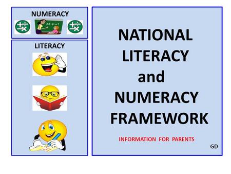 NUMERACY NATIONAL LITERACY and NUMERACY FRAMEWORK INFORMATION FOR PARENTS GD LITERACY.
