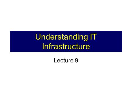 Understanding IT Infrastructure Lecture 9. 2 Announcements Business Case due Thursday Business Analysis teams have been formed Business Analysis Proposals.