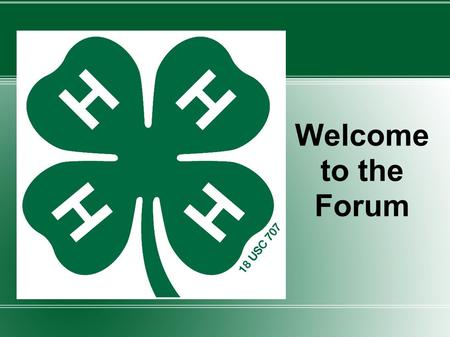 Welcome to the Forum. Practice Community Forum This material is based upon work supported by the Cooperative State Research, Education, and Extension.