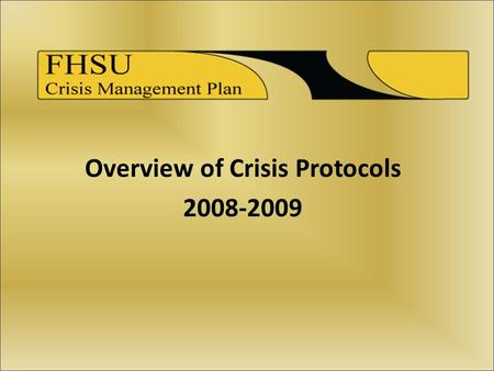 Overview of Crisis Protocols 2008-2009. Introduction Ways We’re Trying to Make Campus Safer  Transition to New Plan.