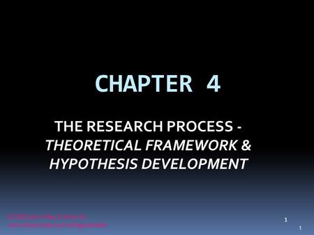 THE RESEARCH PROCESS - THEORETICAL FRAMEWORK & HYPOTHESIS DEVELOPMENT