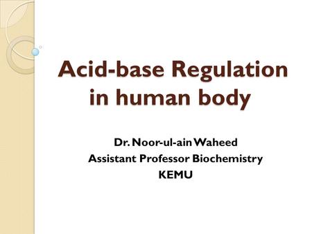 Acid-base Regulation in human body