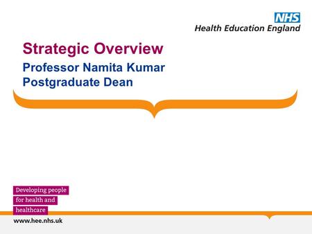 Strategic Overview Professor Namita Kumar Postgraduate Dean.