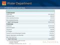 1 Water Department FY 2014 Sources and Uses FY 2014 Sources Retail Sales$54,788,834 Wholesale Sales646,250 Other Operating Revenues145,000 Non-Operating.