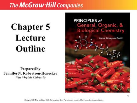 1 Copyright © The McGraw-Hill Companies, Inc. Permission required for reproduction or display. Chapter 5 Lecture Outline Prepared by Jennifer N. Robertson-Honecker.