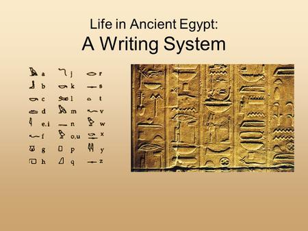 Life in Ancient Egypt: A Writing System. Review of the Gods The religion of ancient Egypt was polytheistic (the belief in many gods). Religion played.