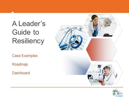 A Leader’s Guide to Resiliency Case Examples Roadmap Dashboard.