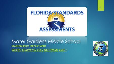 Mater Gardens Middle School MATHEMATICS DEPARTMENT WHERE LEARNING HAS NO FINISH LINE ! 1.
