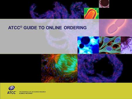 ATCC ® GUIDE TO ONLINE ORDERING. 2 Welcome to the new ATCC ® website We’ve integrated several new features to make online ordering easier for you and.