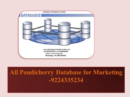 All Pondicherry Database for Marketing -9224335234.