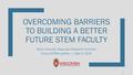 OVERCOMING BARRIERS TO BUILDING A BETTER FUTURE STEM FACULTY Mark Connolly, Associate Research Scientist Future STEM Leaders | May 4, 2016 1.