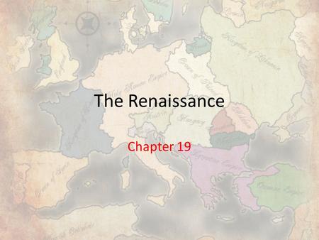 The Renaissance Chapter 19. Section One: The Italian Renaissance 1. Explain trade between Asia and Europe The silk road reopens Trade increases New products.