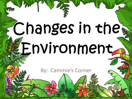 Changes in the Environment