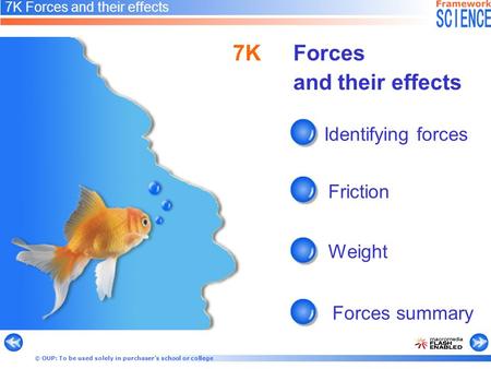 7K Forces and their effects Identifying forces Friction Weight