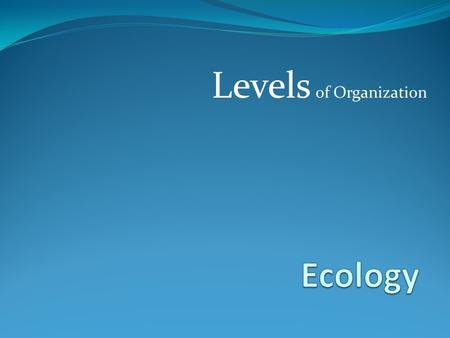 Levels of Organization. What is Ecology? The study of interactions among organisms and between organisms and their environment (surroundings)