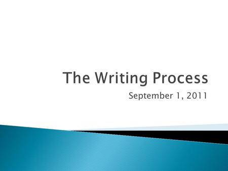September 1, 2011.  Analyzing  Choosing and Arranging  Drafting and Revising  Editing.