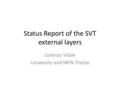 Status Report of the SVT external layers Lorenzo Vitale University and INFN Trieste.