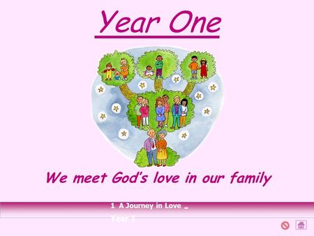 Year One We meet God’s love in our family 1 A Journey in Love - Year 1.