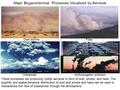 Major Biogeochemical Processes Visualized by Aerosols Dust storms VolcanoesAnthropogenic pollution These processes are producing visible aerosols in form.