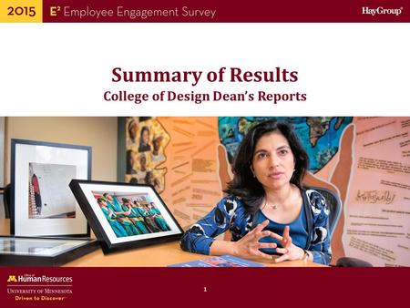 Human Resources Office of 1 Summary of Results College of Design Dean’s Reports.