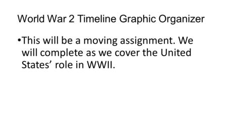 World War 2 Timeline Graphic Organizer