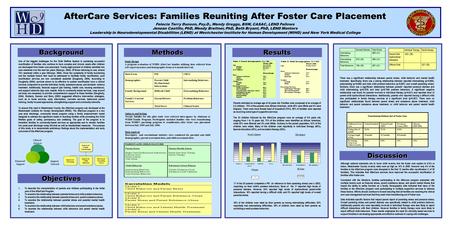 Background Objectives Methods Study Design A program evaluation of WIHD AfterCare families utilizing data collected from self-report measures and demographic.