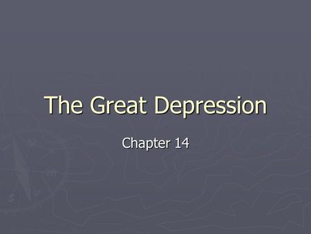The Great Depression Chapter 14. The Nation’s Sick Economy 14.1 I. Economic troubles on the horizon A. Industries in trouble B. Farmer’s need a lift 1.