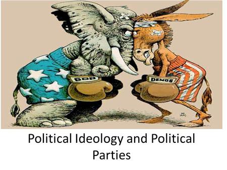 Political Ideology and Political Parties. Ideology v. Political Parties IDEOLOGY: the different approaches or beliefs people use to influence how they.