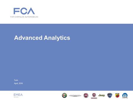 Advanced Analytics Turin April, 2016. Index 2 ■ Advanced Analytics Approach –Architecture Overview –Methodology –Professional Skills ■ Impacted Areas.