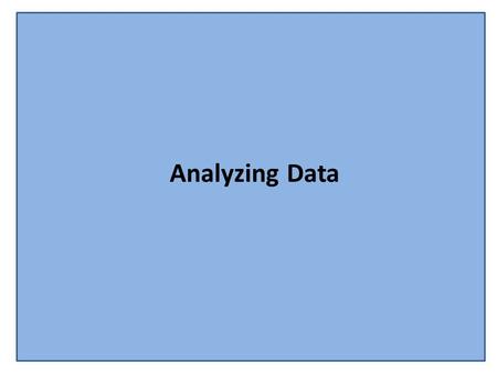 Analyzing Data. Learning Objectives You will learn to: – Import from excel – Add, move, recode, label, and compute variables – Perform descriptive analyses.